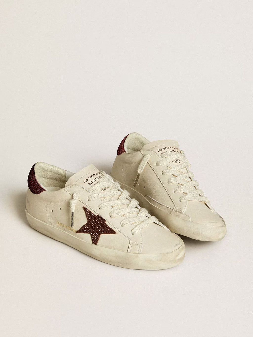 Super-Star LTD femme avec étoile et contrefort en daim avec cristaux Swarovski