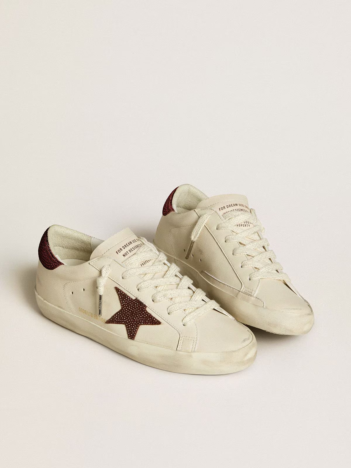 Super-Star LTD femme avec étoile et contrefort en daim avec cristaux Swarovski