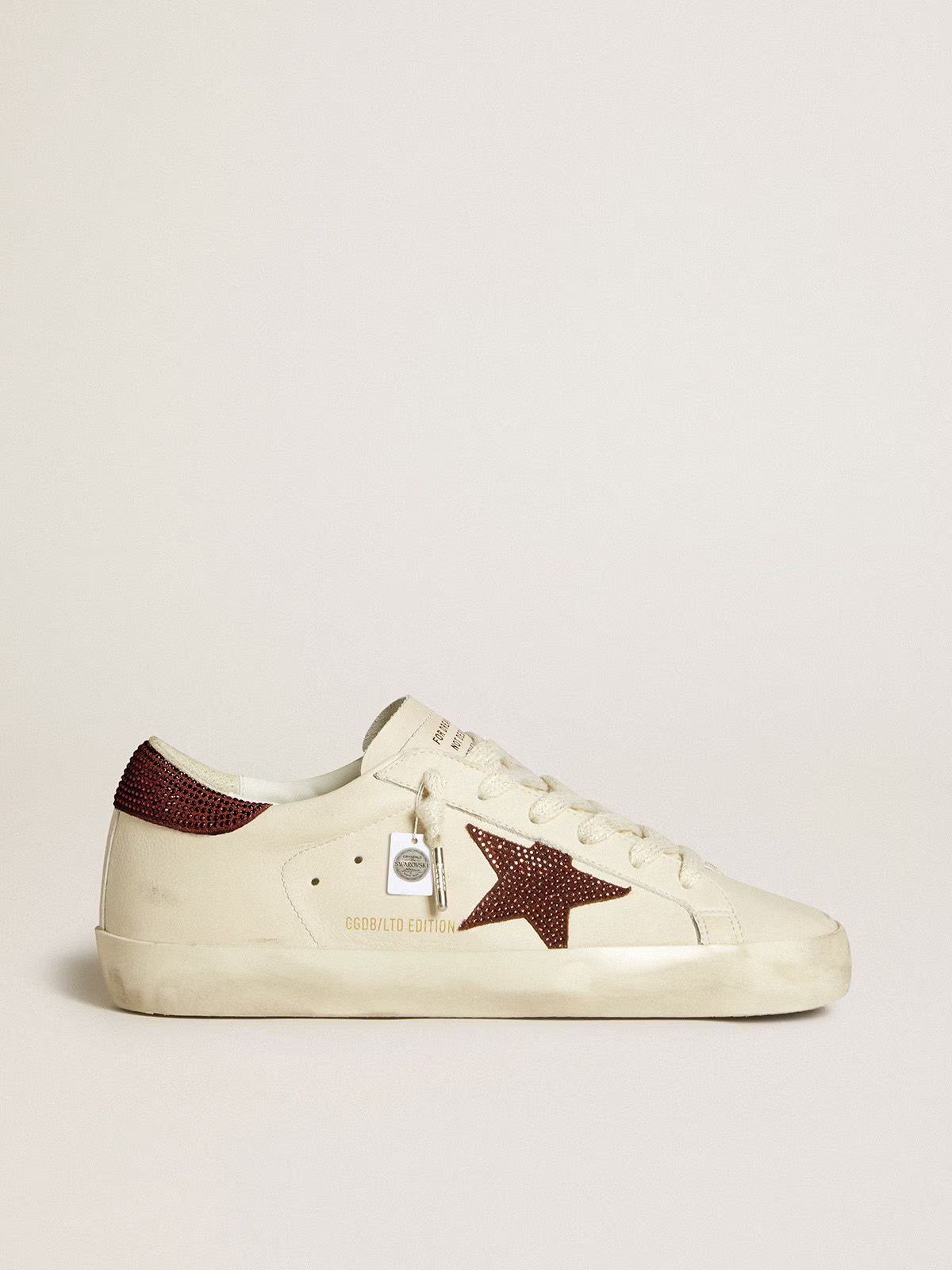 Super-Star LTD femme avec étoile et contrefort en daim avec cristaux Swarovski